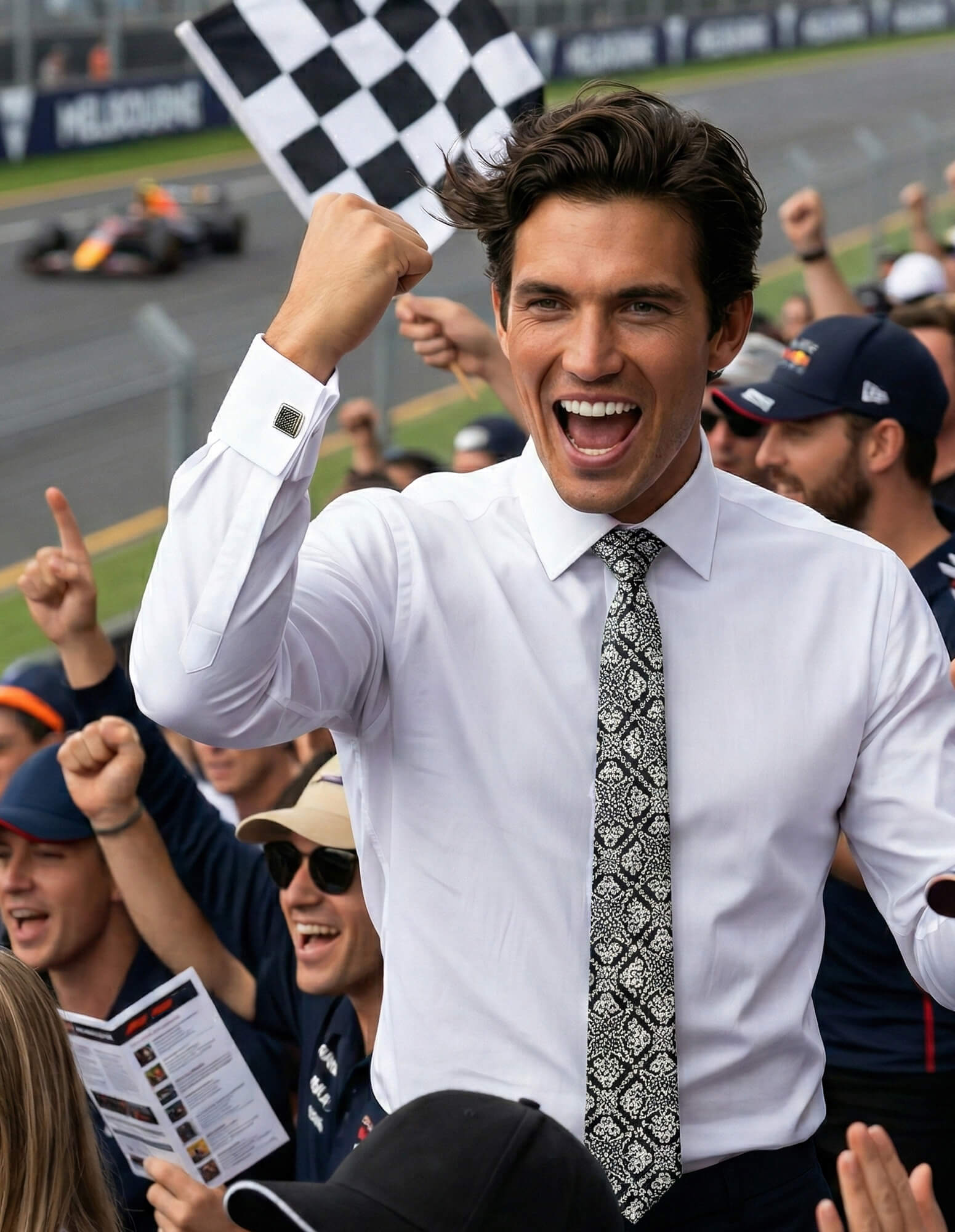 DÉCLIC Caravato Pattern Tie - Black