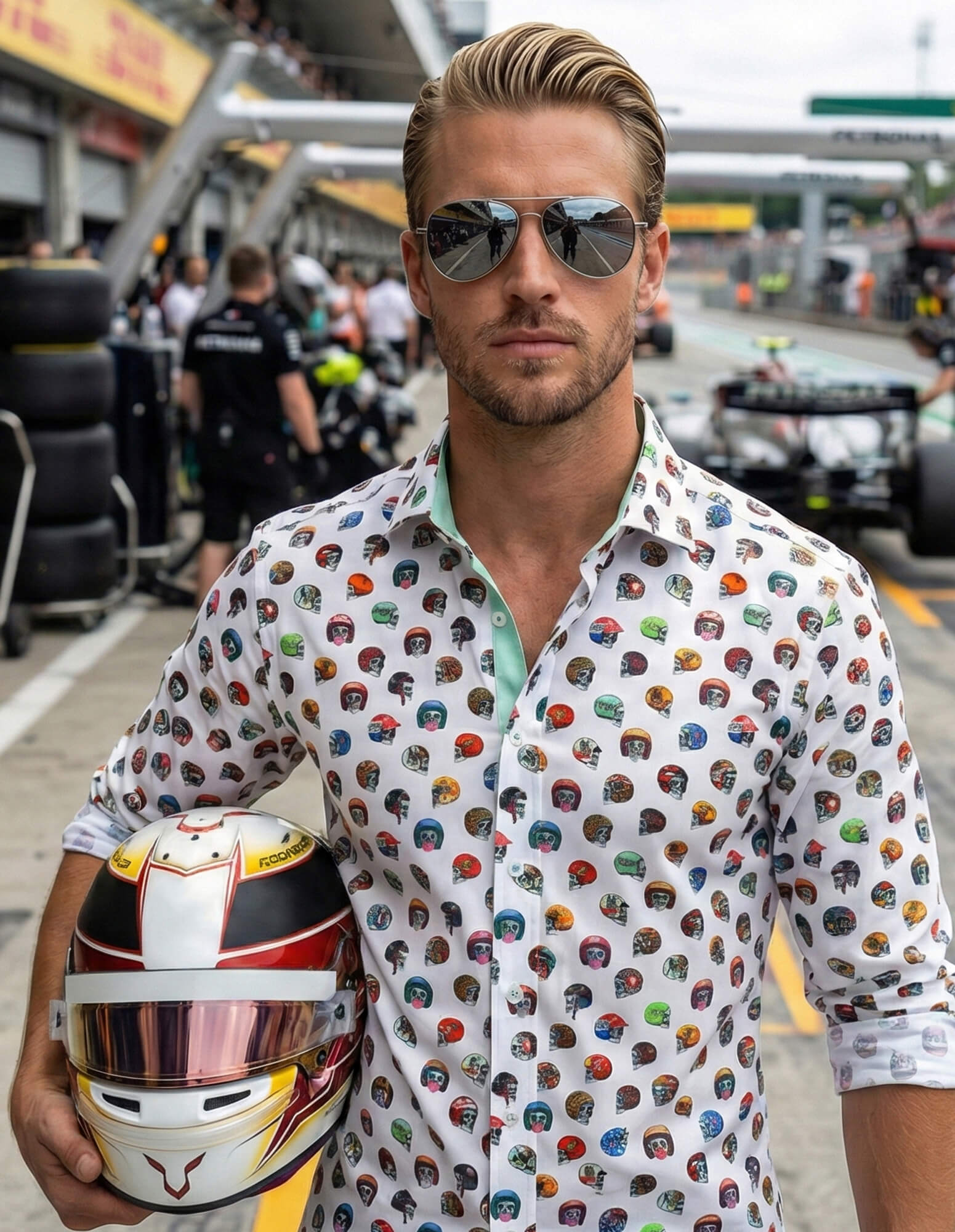 JF 'Crash Tested' Print Shirt - White