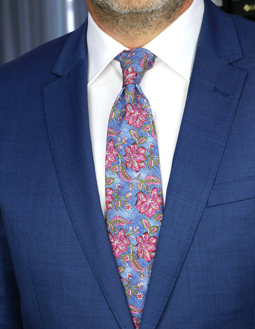 DÉCLIC Florence Floral Tie - Blue