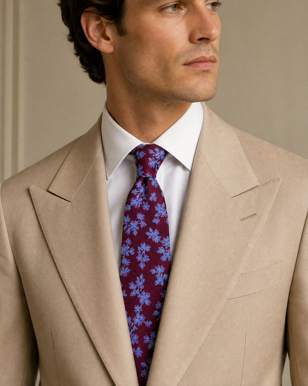 DÉCLIC Blossom Silk Tie - Burgandy