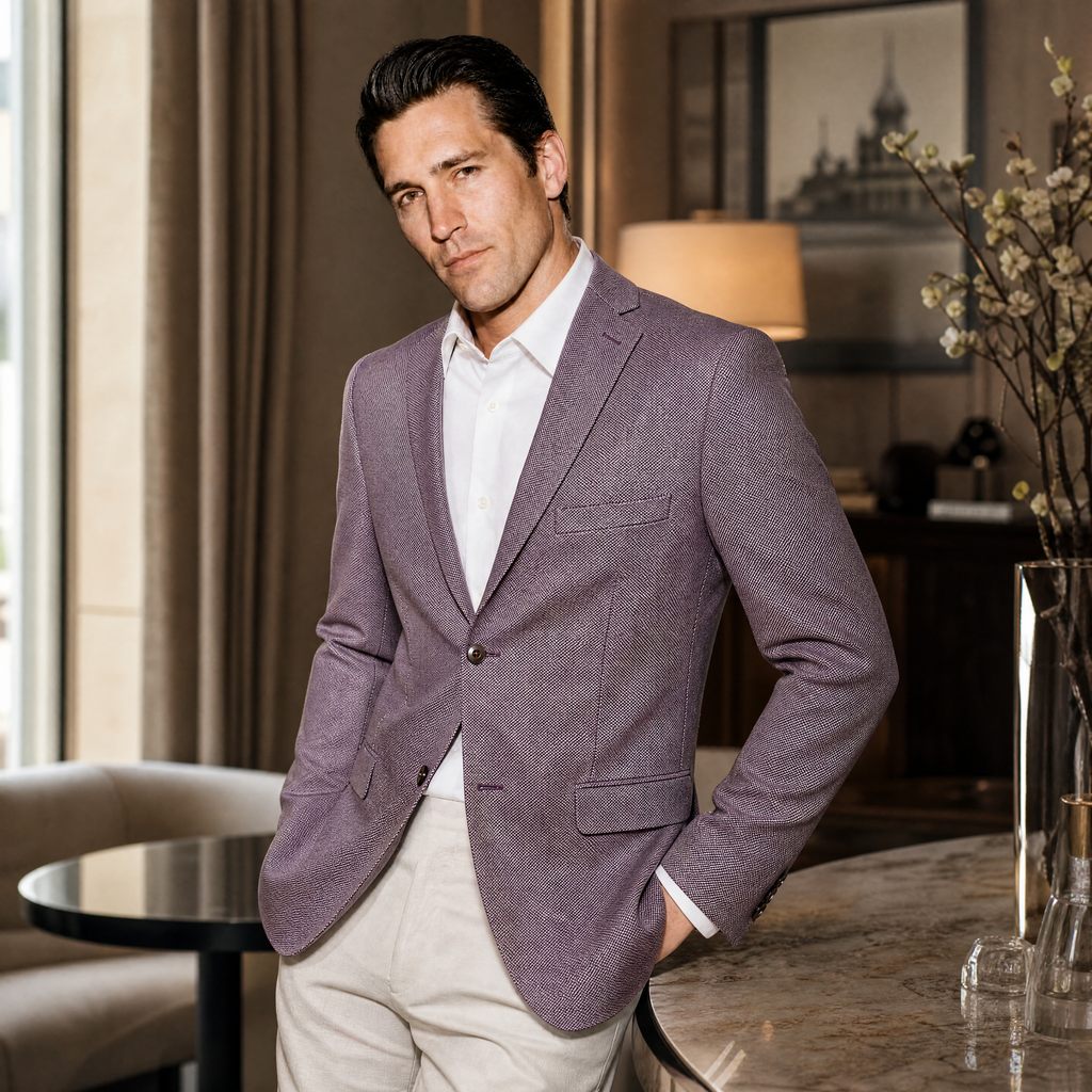 JF 'Hunter' Knitted Jacket - Berry