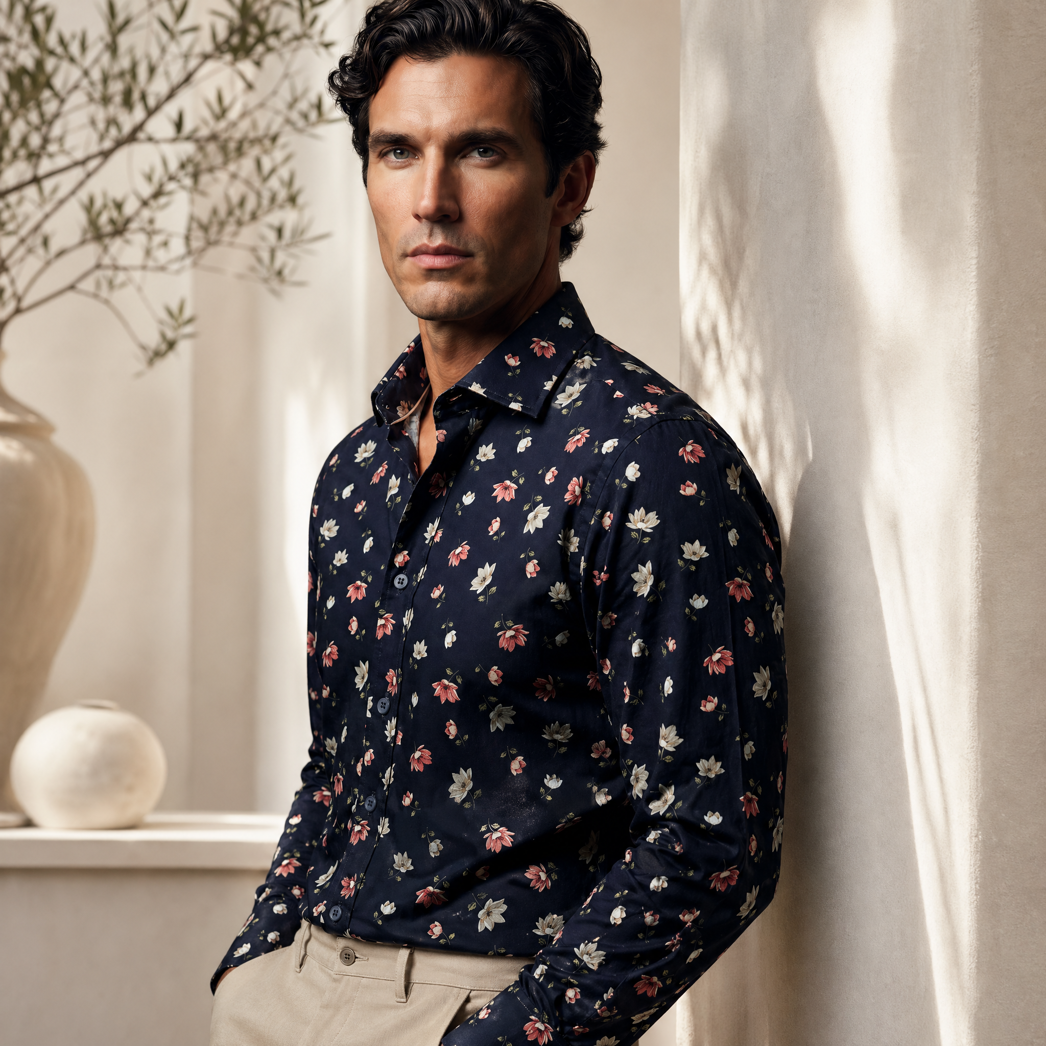 JF 'Wildflower Bloom' Print Shirt - Navy