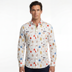 JF 'Threads' Print Shirt - White