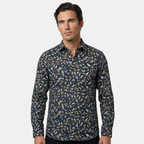 JF 'Birds' Print Shirt - Navy