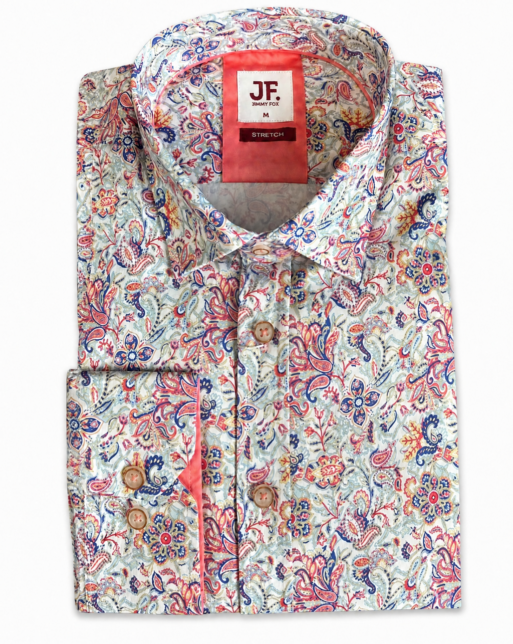 DÉCLIC JF Paisley Bazaar Stretch Shirt - Coral