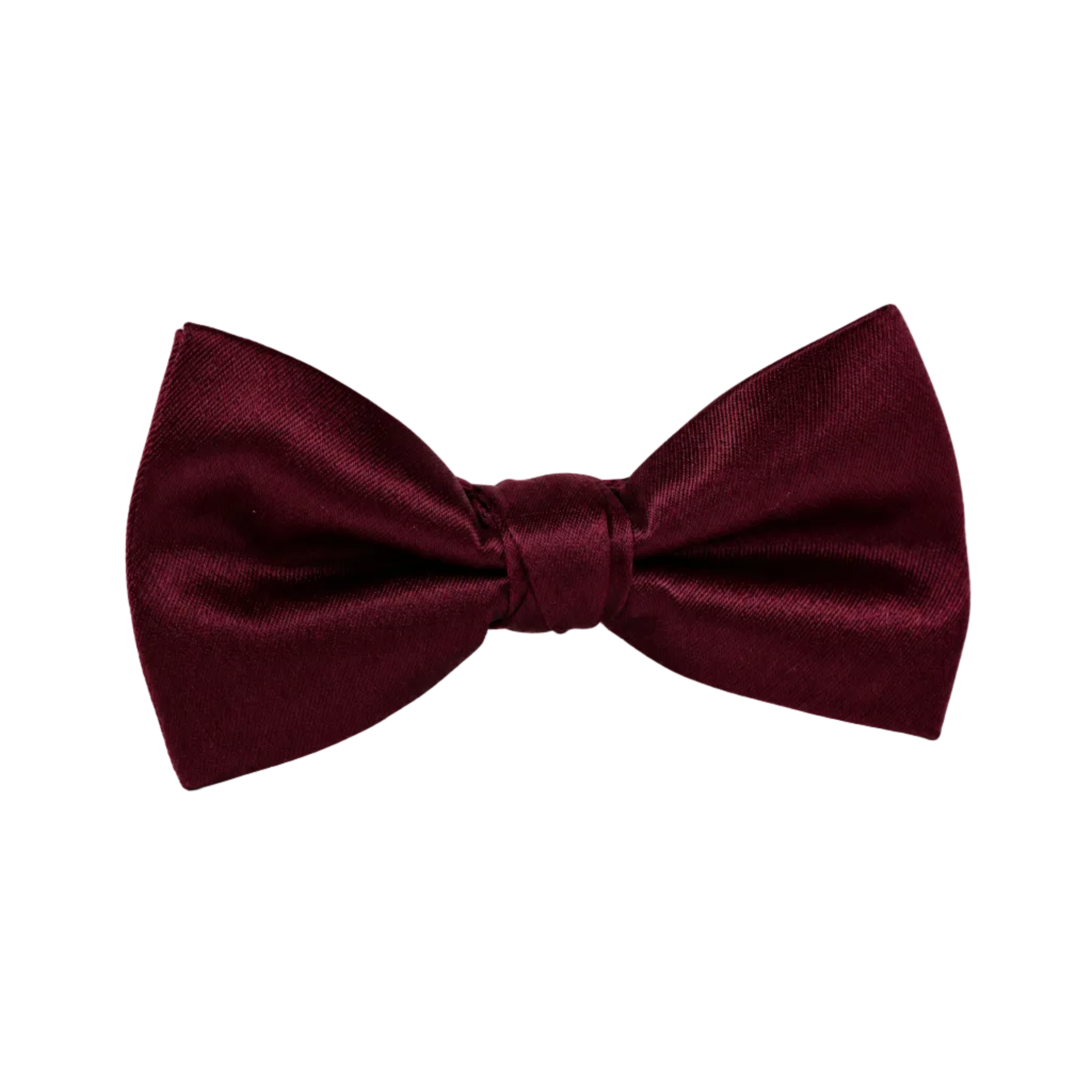 DÉCLIC Silk Satin Weave Single Dimple Bow - Wine