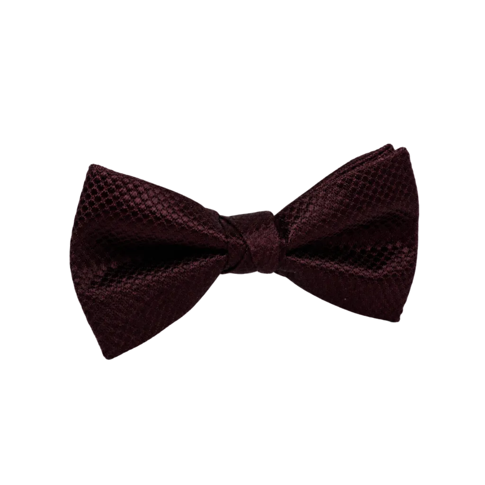 DÉCLIC Silk Textured Single Dimple Bow - Wine