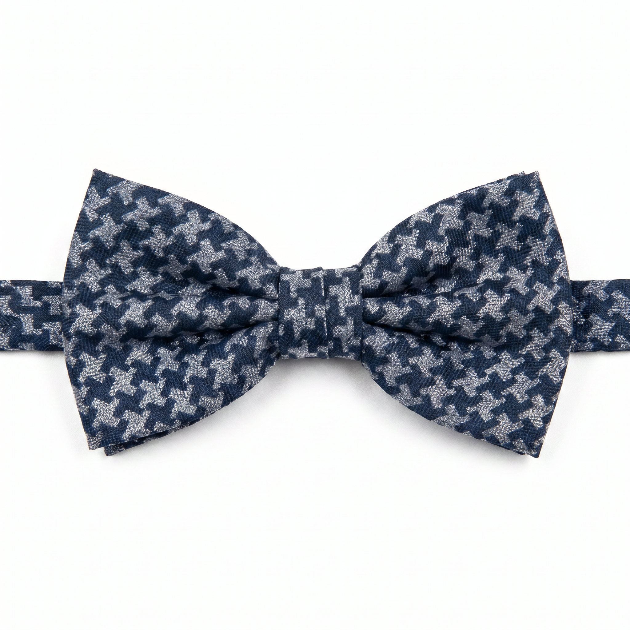 DÉCLIC Houndstooth Bow Tie - Navy