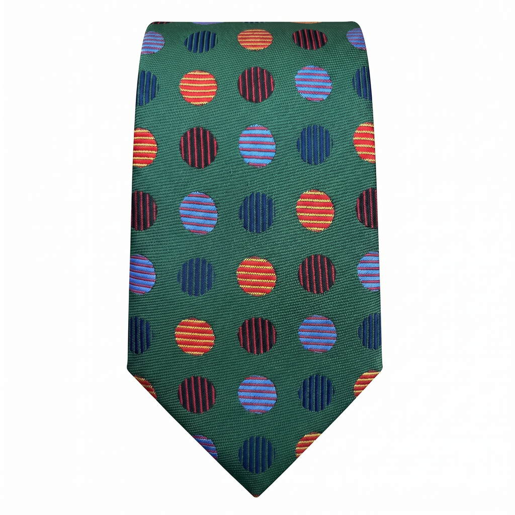 DÉCLIC Retro Royal Dot Tie - Forest Green
