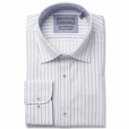 Maitre Chemise 'Ligne Bleu' Single Cuff White Shirt