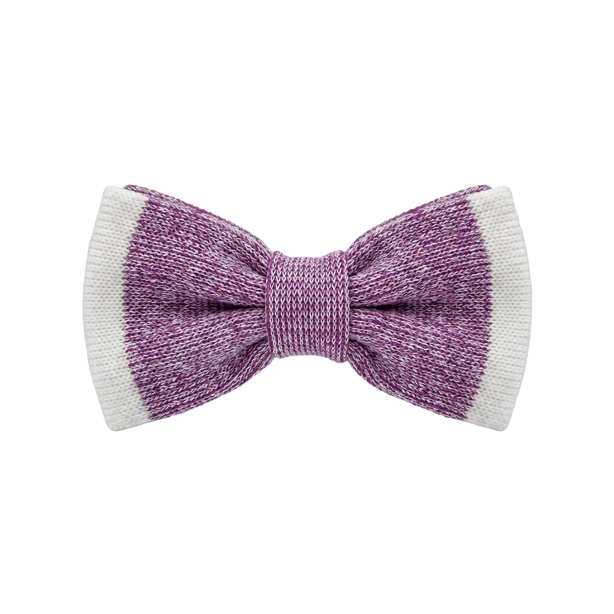 Struttura Heavy Cotton Knit Bow Tie – Berry & Ivory