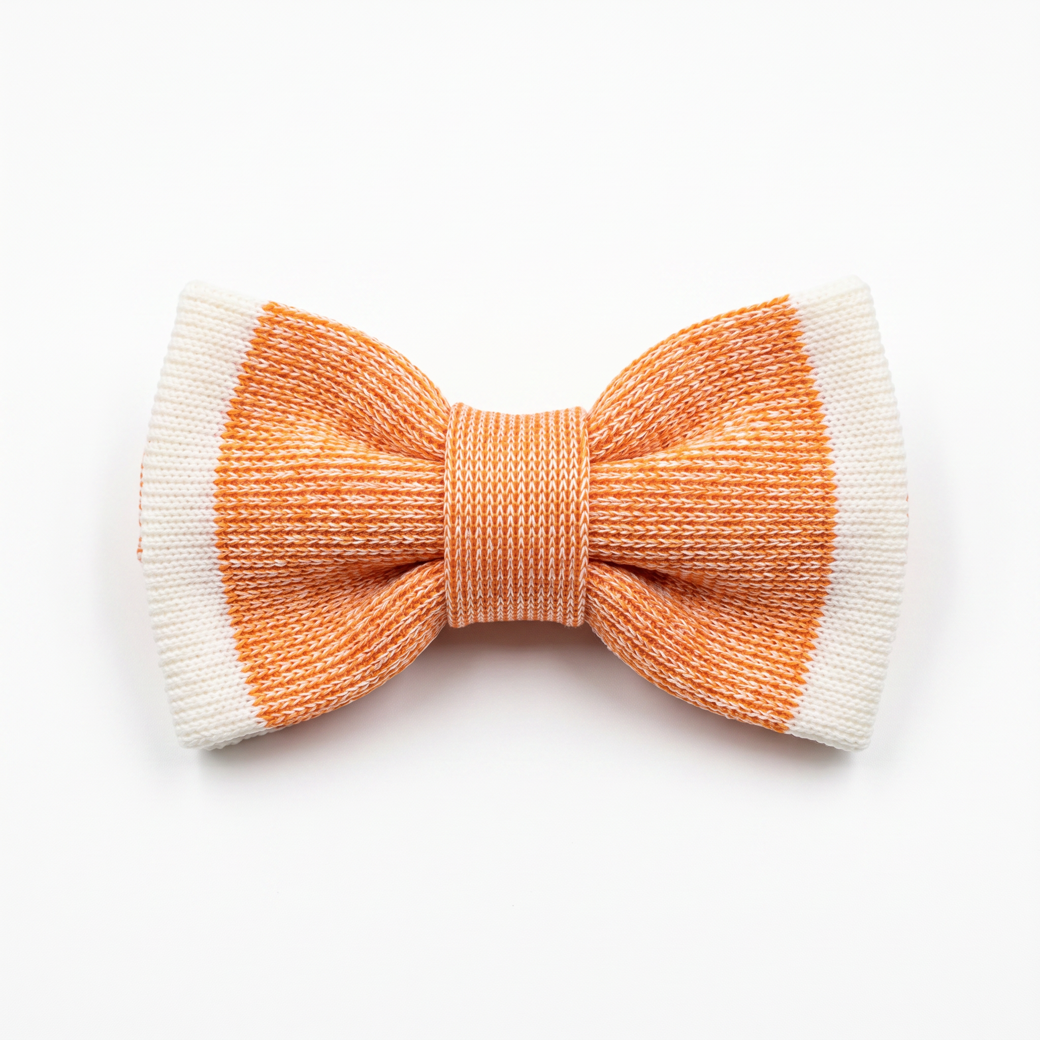 Struttura Heavy Cotton Knit Bow Tie – Orange & Ivory