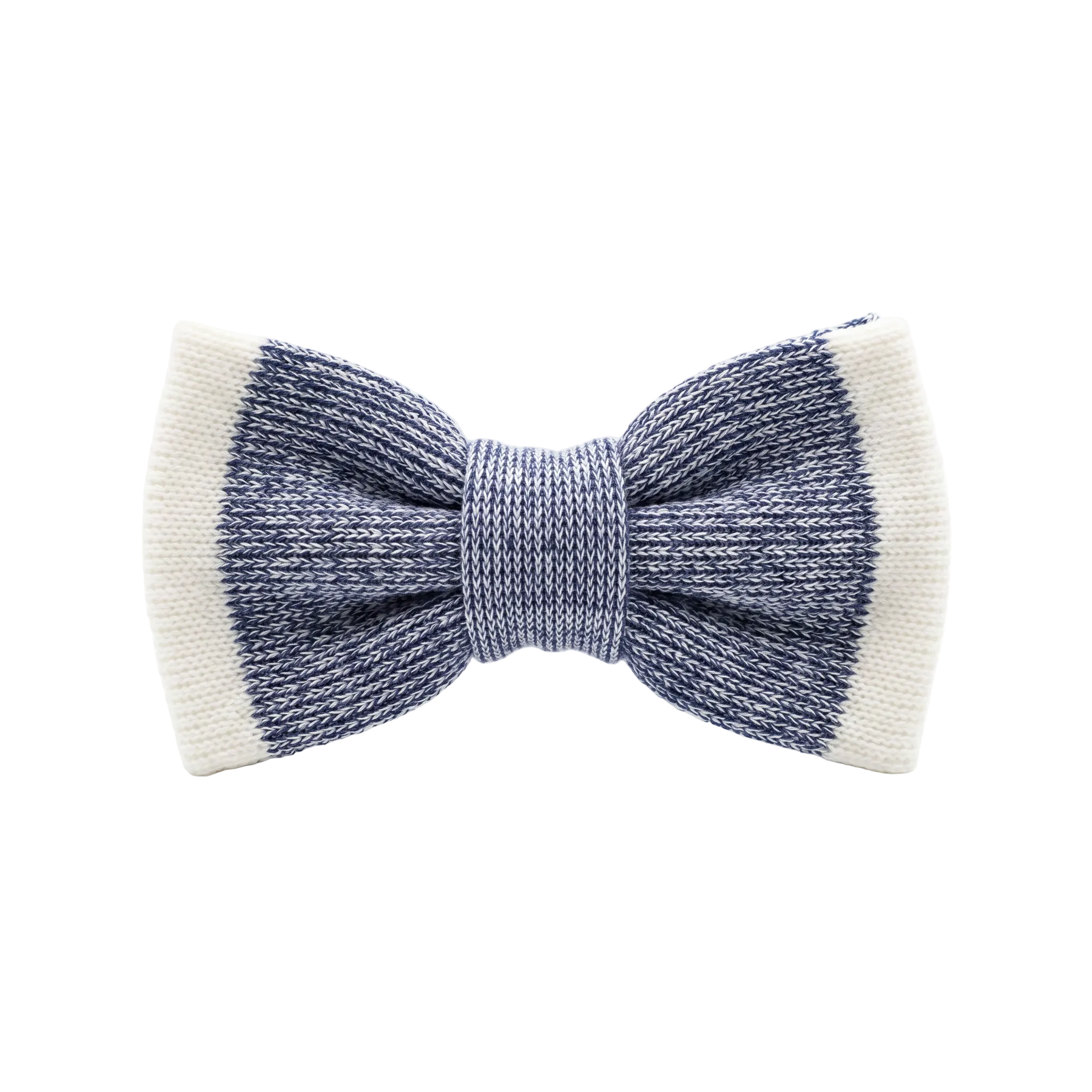 Struttura Heavy Cotton Knit Bow Tie – Power Blue & Ivory
