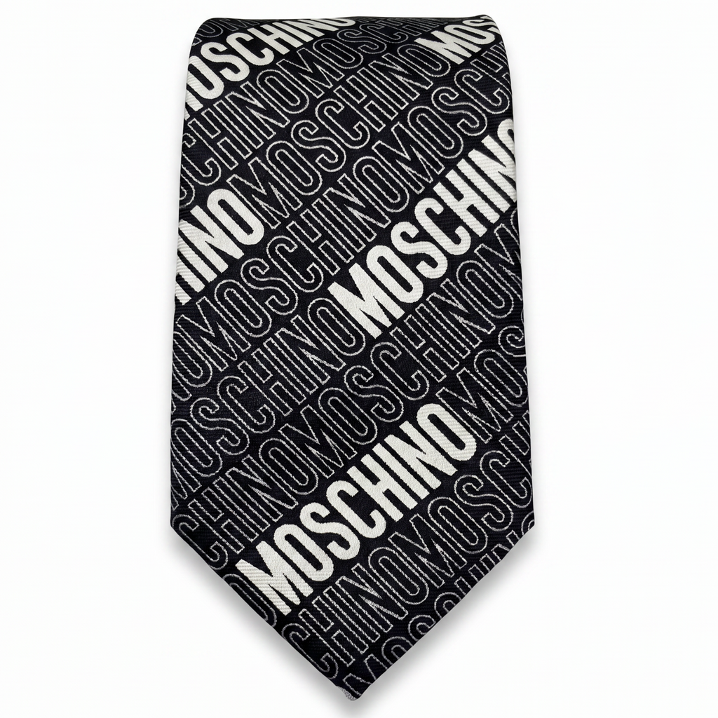 DÉCLIC Moschino Mono Logo Tie - Black