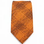 DÉCLIC Textured Crosshatch Tie - Burnt Orange