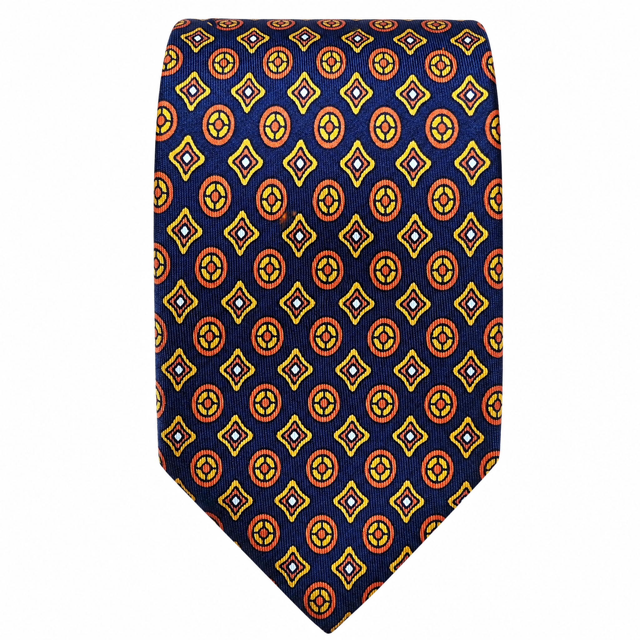 CANTINI Medallion Mosaic Tie - Navy