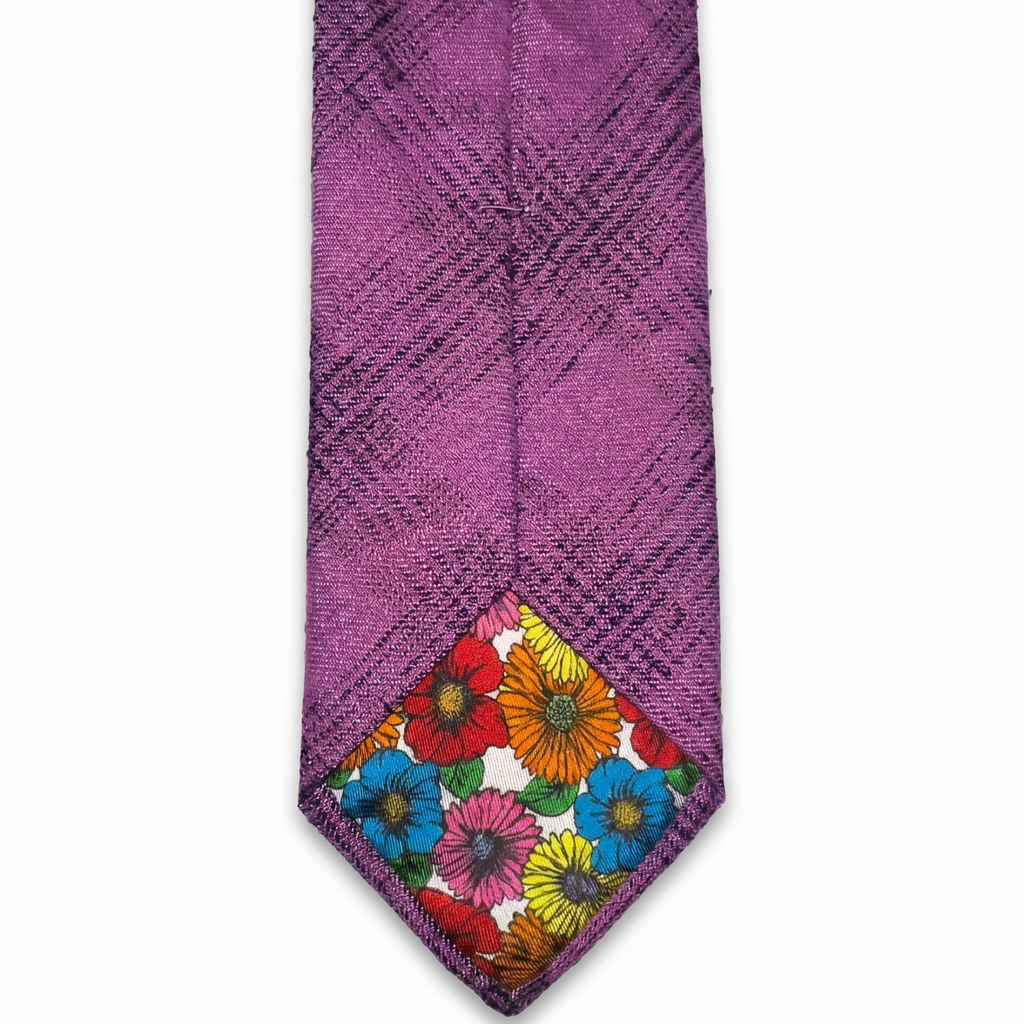 DÉCLIC Textured Crosshatch Tie - Berry