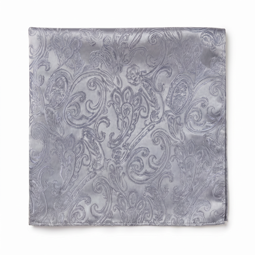 DÉCLIC Classic Paisley Hanky - Silver