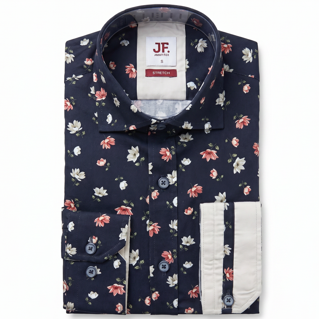 JF 'Wildflower Bloom' Print Shirt - Navy