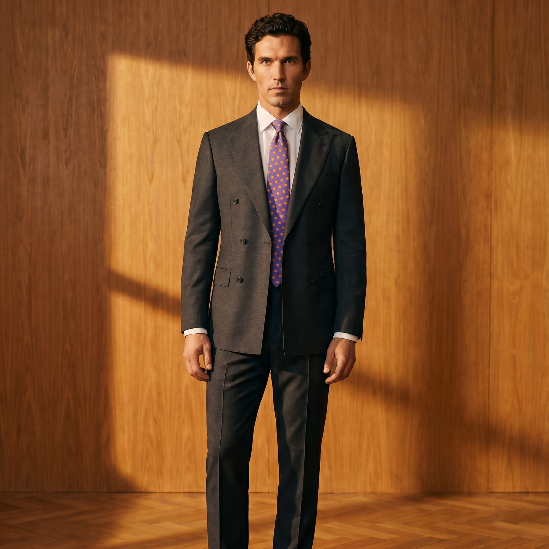 DÉCLIC Retro Polka Dot Tie - Purple