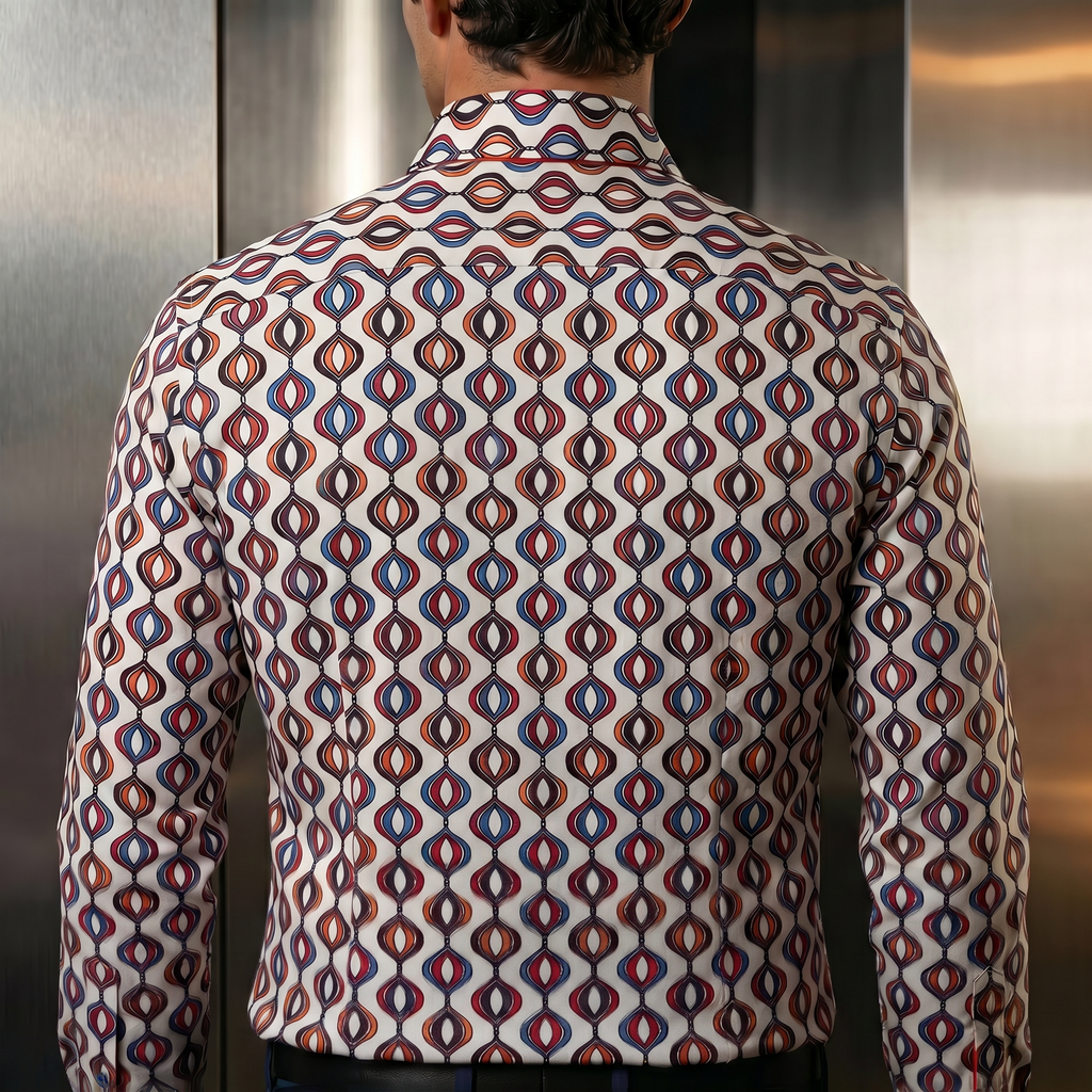 JF 'Deco Link' Print Shirt - Light Grey