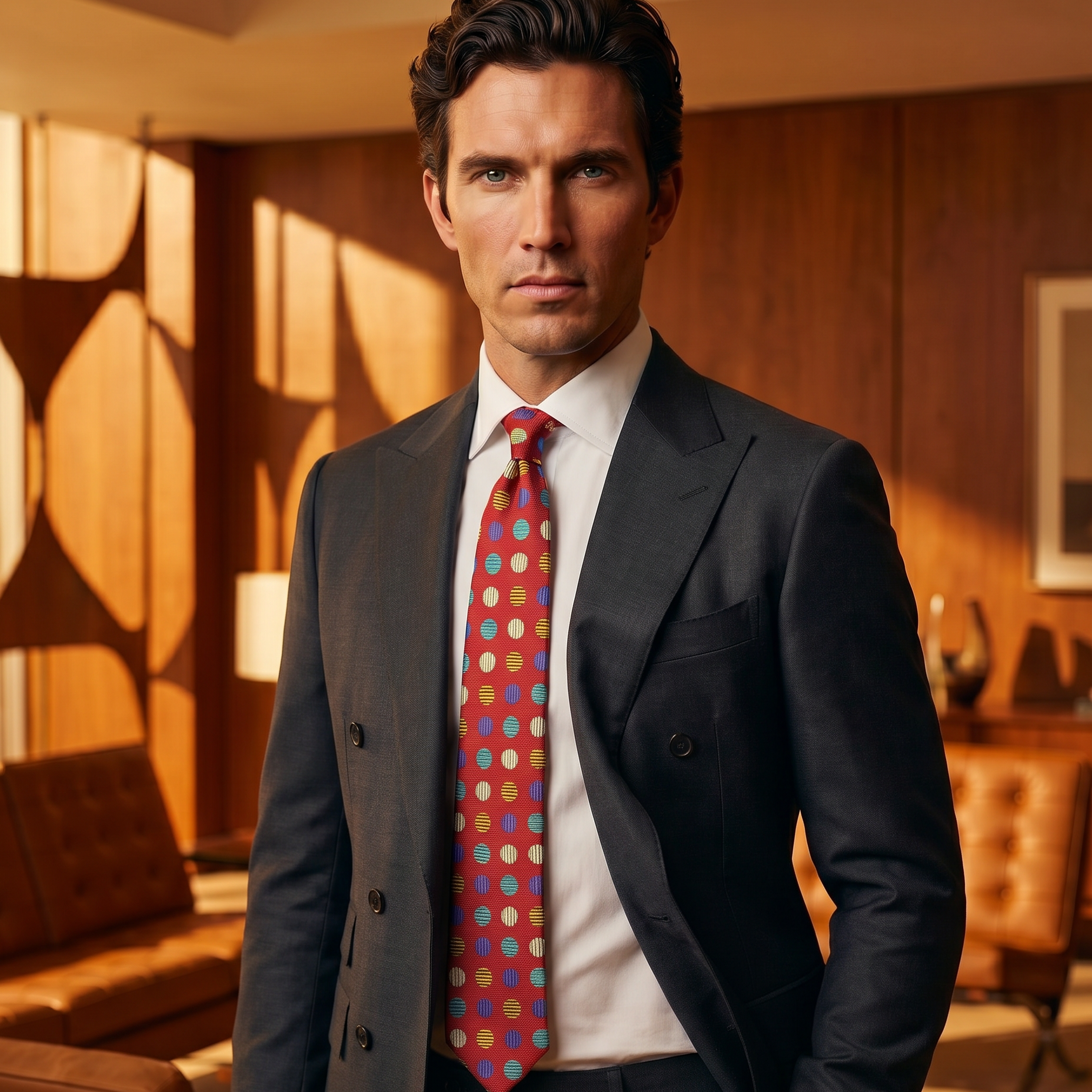 DÉCLIC Retro Royal Dot Tie - Red