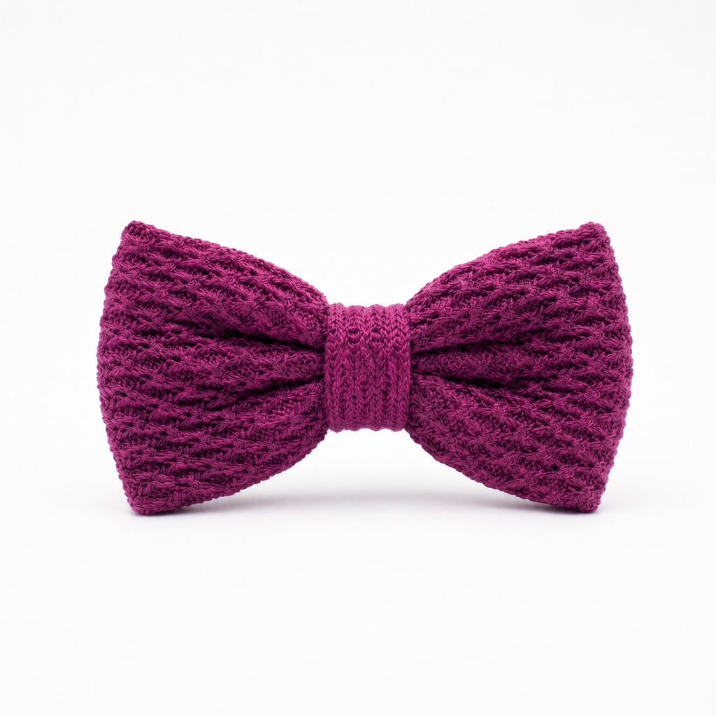 DÈCLIC Textura Knit Bow Tie – Magenta