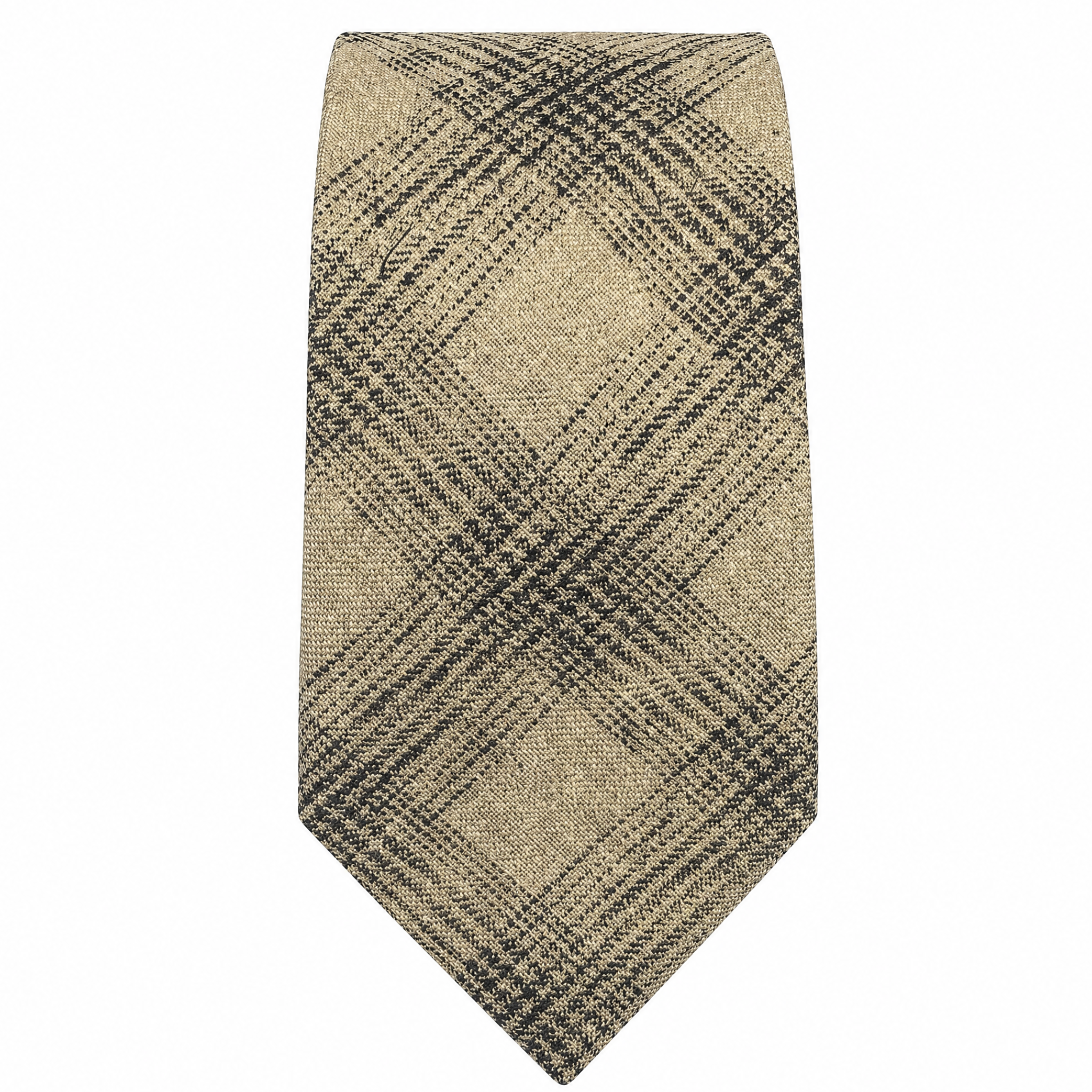 DÉCLIC Textured Crosshatch Tie - Sandstone