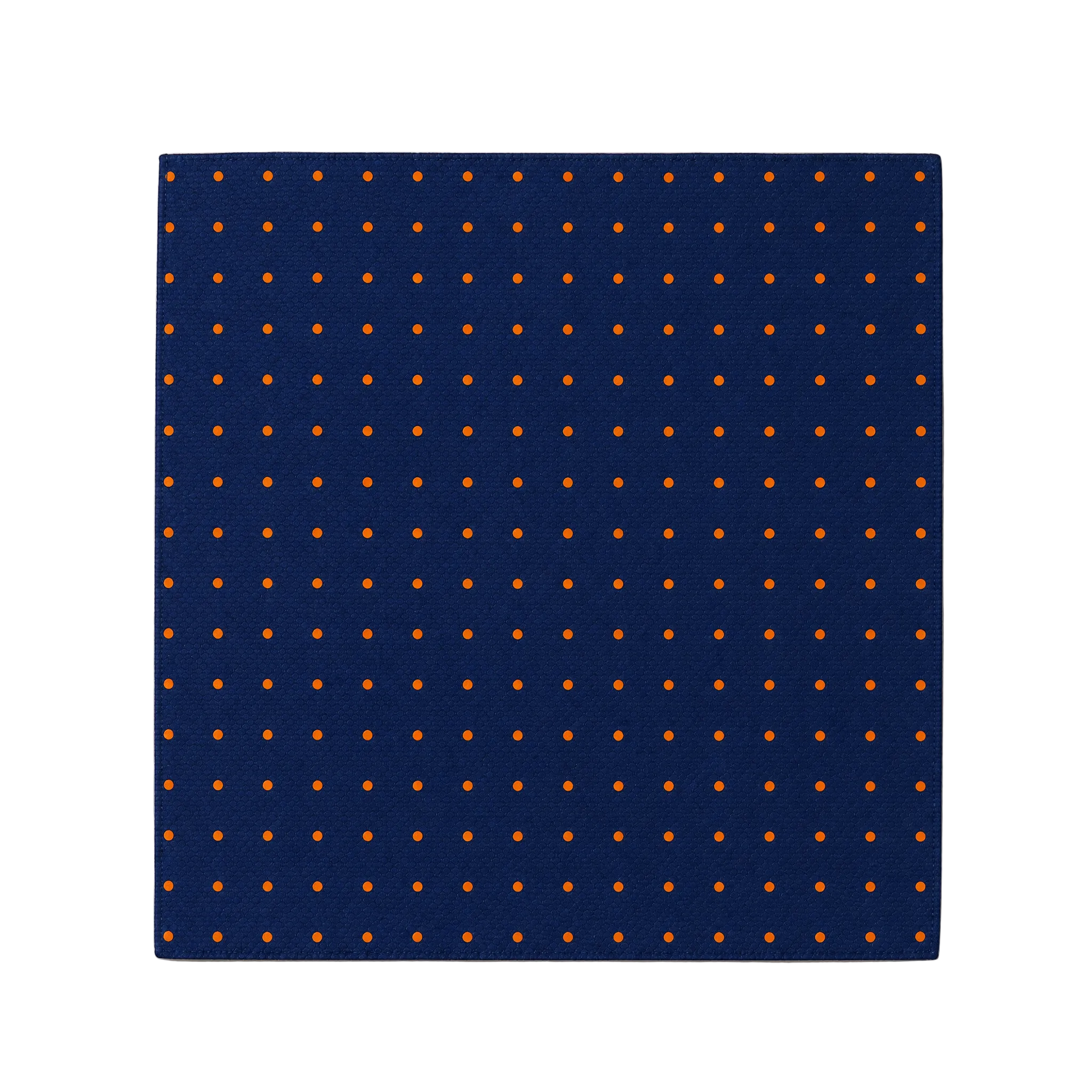DÉCLIC Classic Spot Pocket Square - Navy/Orange