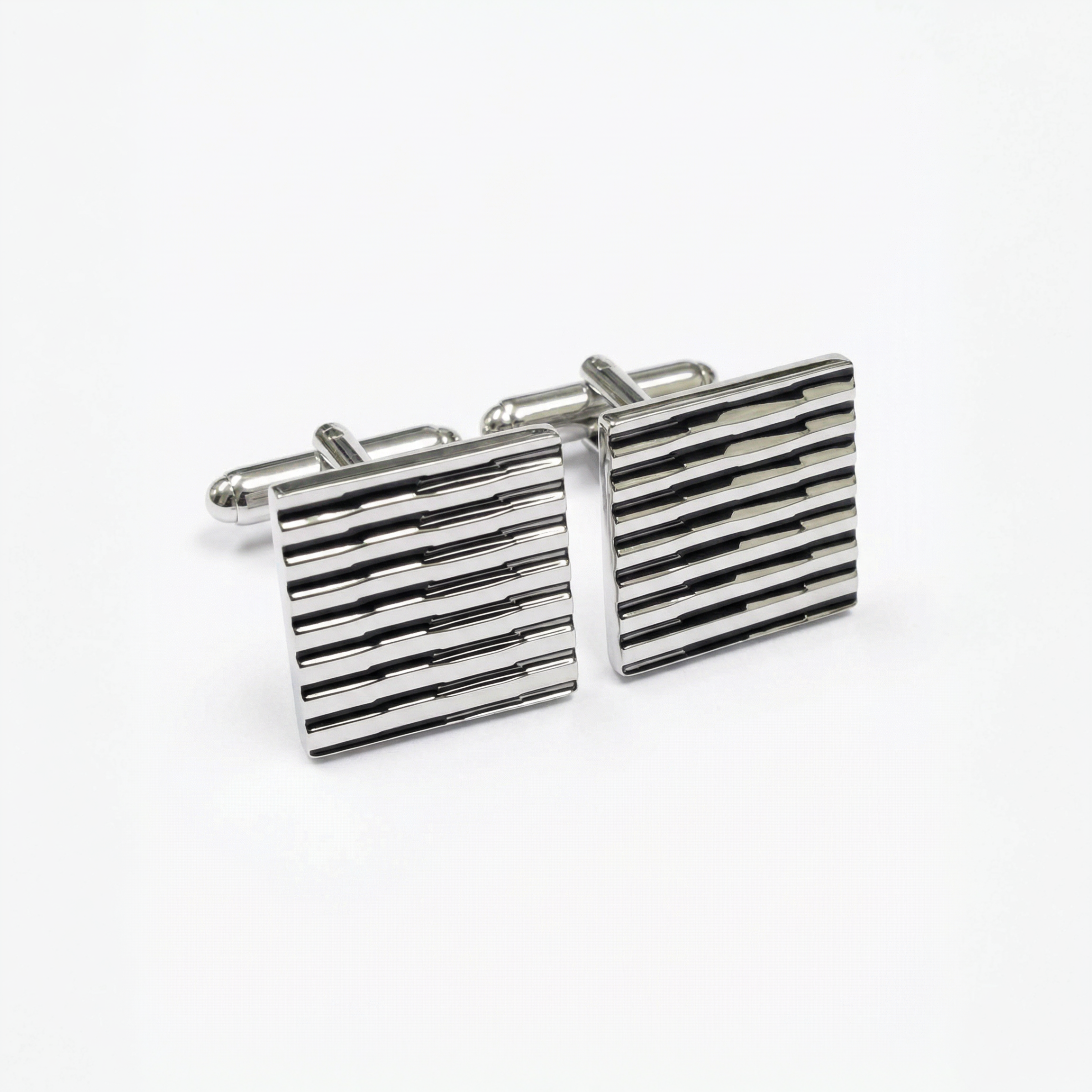 DÉCLIC Reflective Square Cufflink - Silver