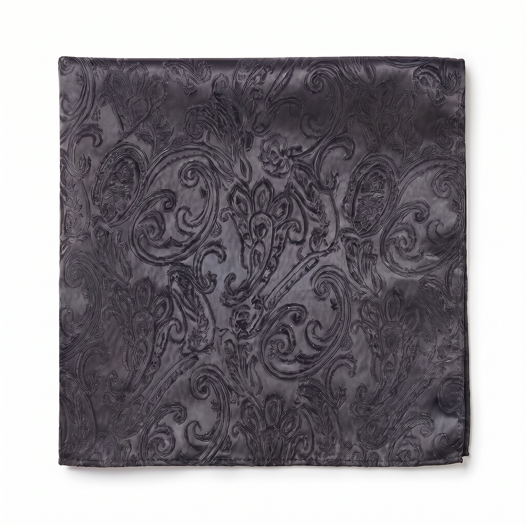DÉCLIC Classic Paisley Hanky - Charcoal