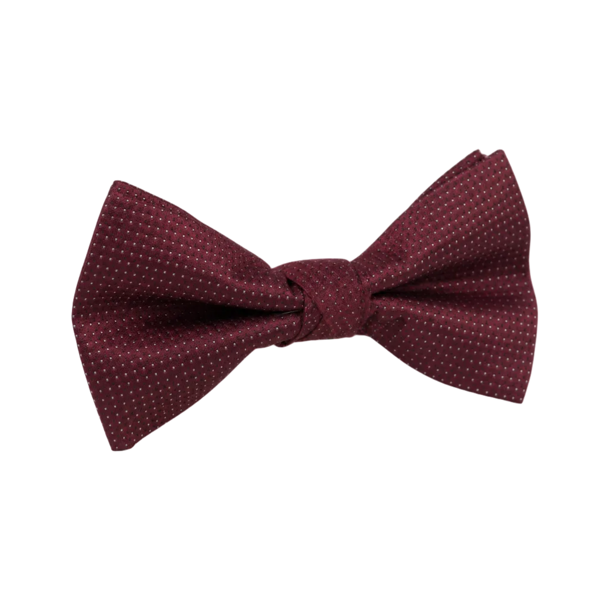 DÉCLIC Silk Microdot Single Dimple Bow - Wine