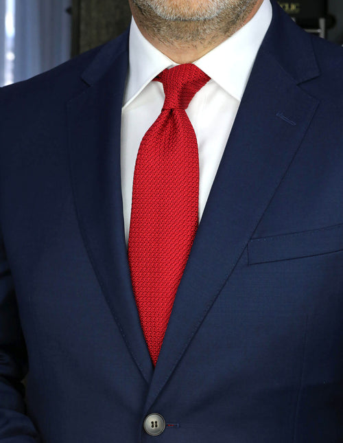 DÉCLIC Grenadine Weave Tie - Red