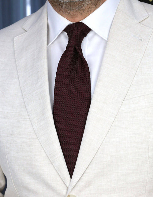 DÉCLIC Grenadine Weave Tie - Wine