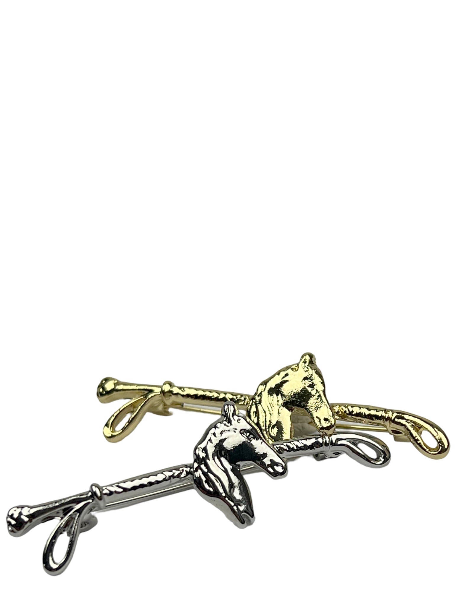 Horse & Crop Pin - Silver