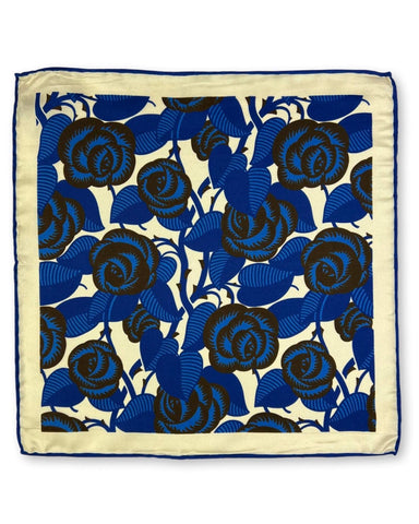 DÉCLIC Mossley Floral Pocket Square - Blue