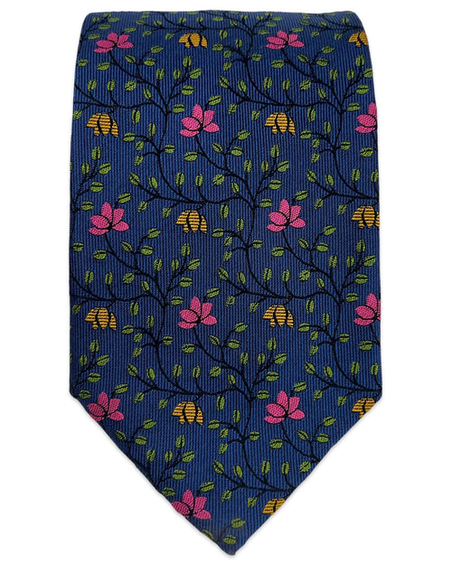 ROBERT KEYTE Bakewell Floral Tie - Navy