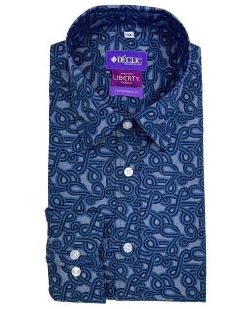 DÉCLIC Liberty Brady Loop Print Shirt - Navy