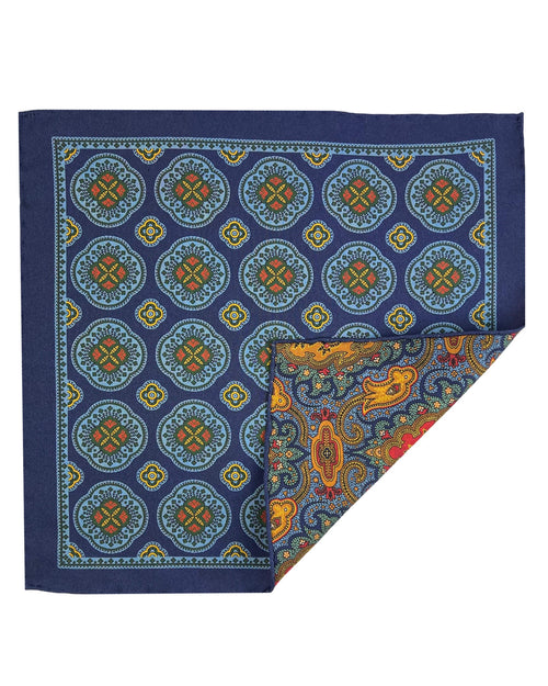 DÉCLIC Thresh Reversible Pocket Square - Blue