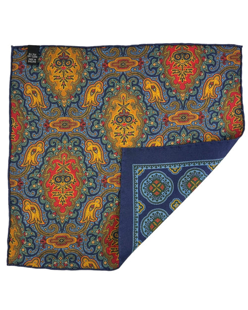 DÉCLIC Thresh Reversible Pocket Square - Blue