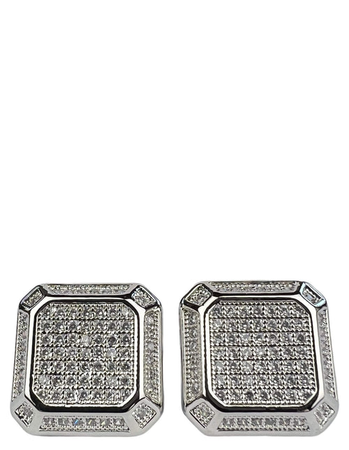 DÉCLIC Diamante Boss Cut Cufflink - Silver