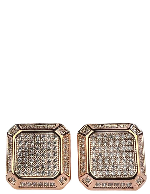 DÉCLIC Diamante Boss Cut Cufflink - Rose Gold