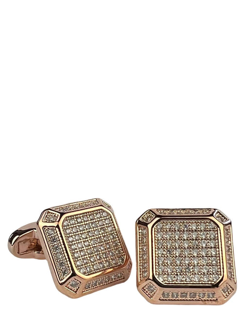 DÉCLIC Diamante Boss Cut Cufflink - Rose Gold