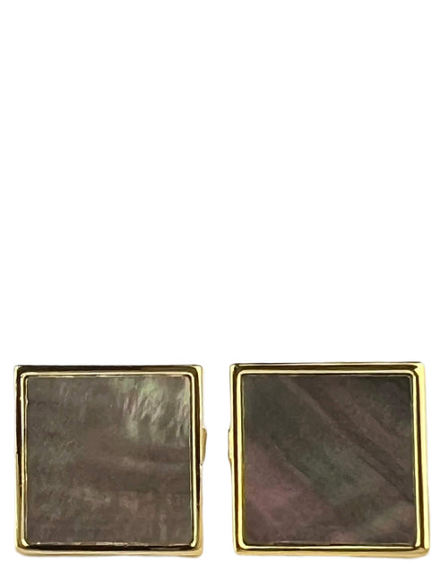 DÉCLIC MOP Smoky Square Cufflink - Gold