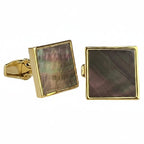 DÉCLIC MOP Smoky Mother Of Pearl Square Cufflink - Gold