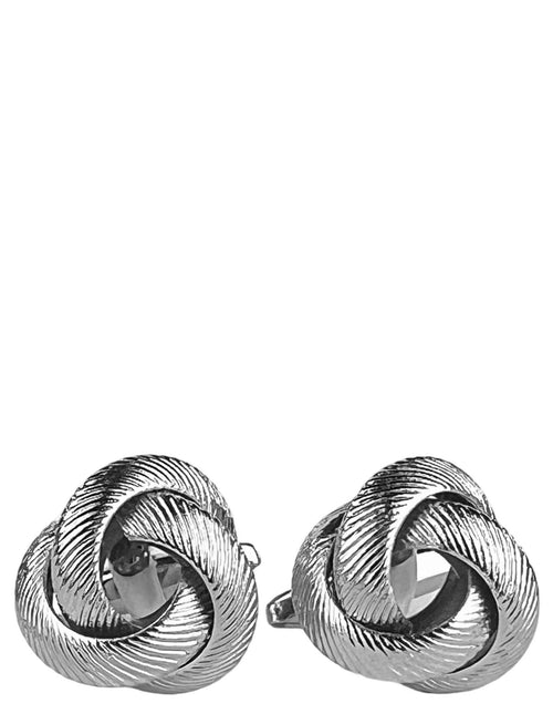 DÉCLIC Ribbed Knot Cufflink - Silver