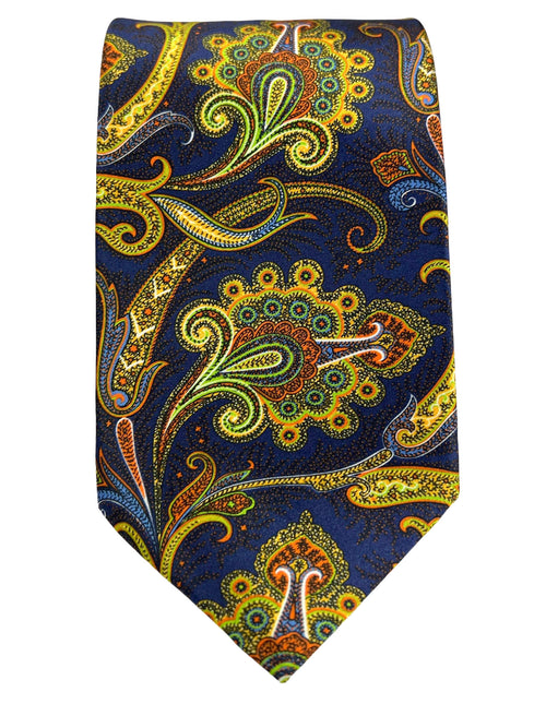 Silvio Fiorello Gibellina Paisley Tie - Navy