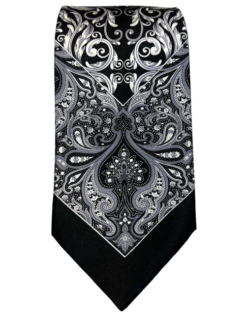 Silvio Fiorello Tindari Paisley Tie - Black