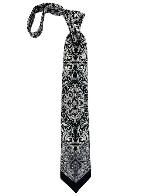Silvio Fiorello Tindari Paisley Tie - Black