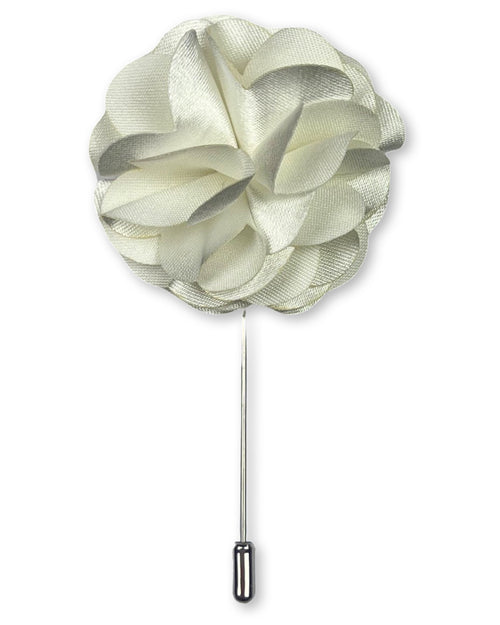 DÉCLIC Ornate Flower Lapel Pin - White